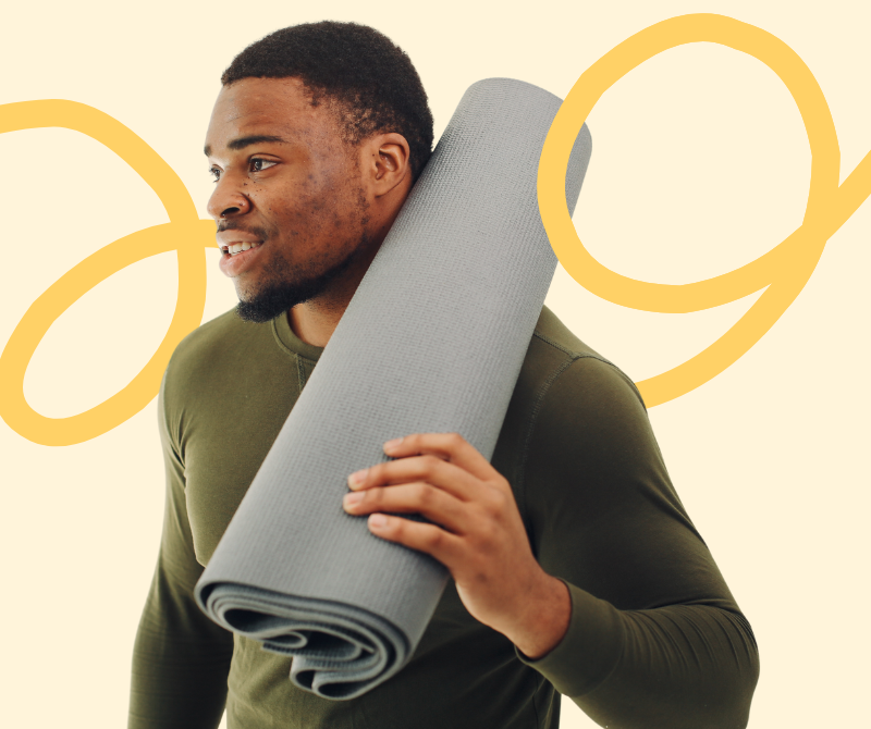 Man stretching doing Yoga